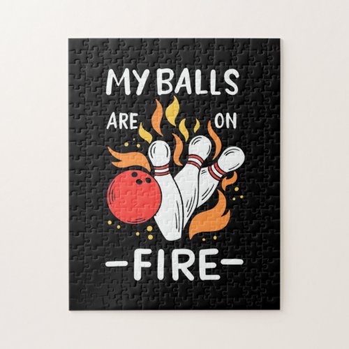 Bowler Balls Are On Fire Jigsaw Puzzle