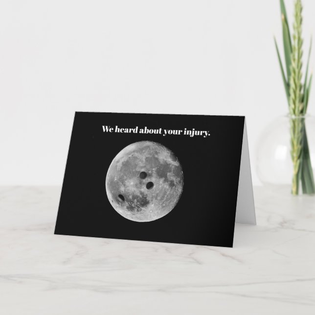 Bowler Bowling Ball League Injury Get Well Soon Card (Front)