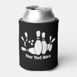 Bowler Bowling Ball Pins Custom  Can Cooler