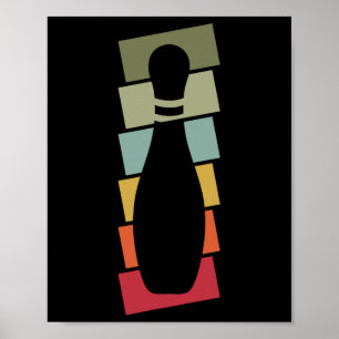 Bowler Bowling Player Vintage Bowling Pin Retro Poster