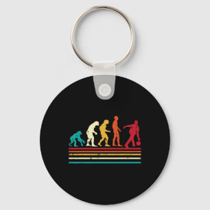 Bowler Evolution Retro Bowling Team Men Women Kids Keychain