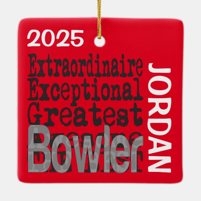 Bowler Extraordinaire Ceramic Ornament (Back)