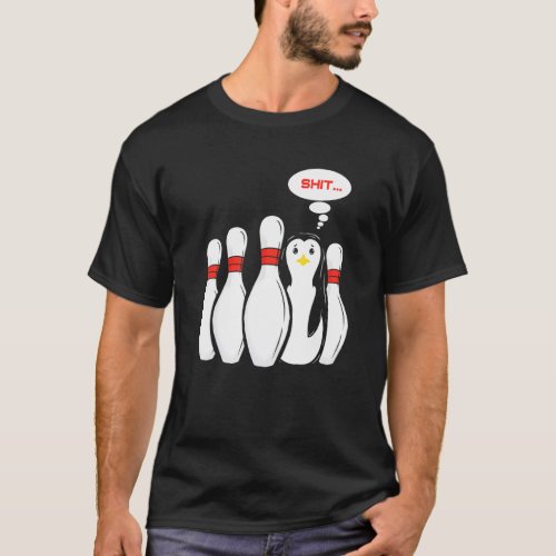 Bowler For Bowling Club Bowling Player Penguin T_Shirt