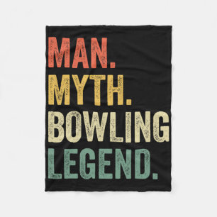 Bowler Funny Man Myth Bowling Team Legend Vintage Fleece Blanket