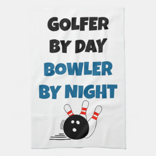 Bowler Golfer Kitchen Towel
