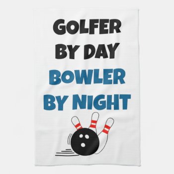 Bowler Golfer Kitchen Towel by Graphix_Vixon at Zazzle