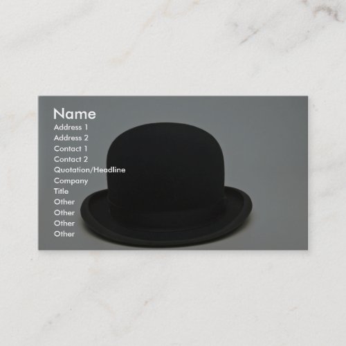 Bowler hat business card template