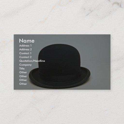 Customizable Bowler hat business card template
