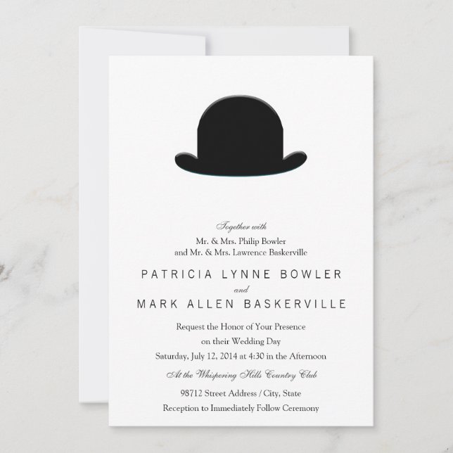 Bowler Hat Invitation (Front)