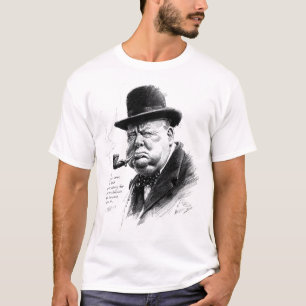 Bowler Hat & Pipe – Ink Caricature Portrait T-Shirt