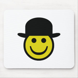 Bowler Hat Smiley Mouse Pad