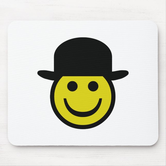Bowler Hat Smiley Mouse Pad (Front)