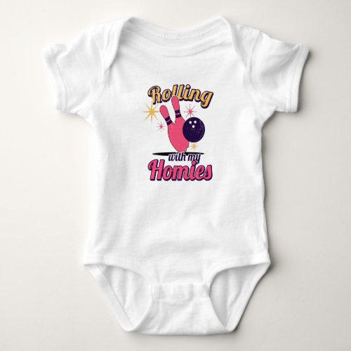 Bowler Ladies Bowling Skittles Bowling Club Pins Baby Bodysuit