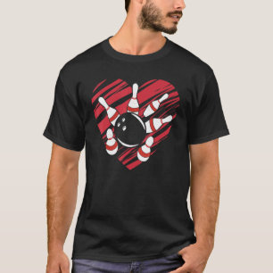 Bowler Team Matching Bowling Heart I Love Bowling T-Shirt