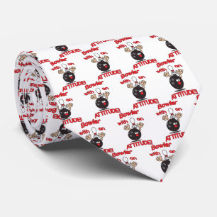 Bowler with an Attitude - Bowling Humor Neck Tie