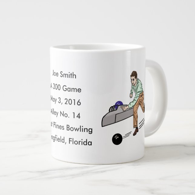 Bowlers 300 Game Large Coffee Mug (Front Right)