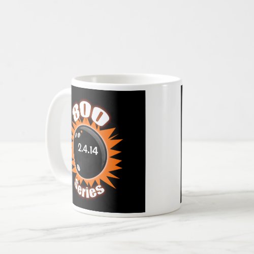 Bowlers 800 Series in Black  Orange Ball Graphic Coffee Mug