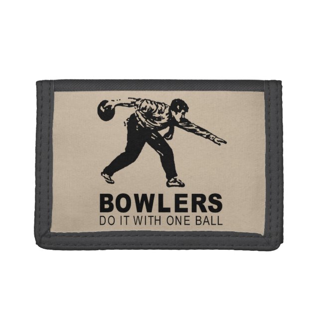 BOWLERS DO IT WITH ONE BALL TRIFOLD WALLET (Front)