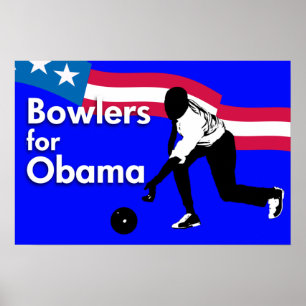 Bowlers for Obama Poster