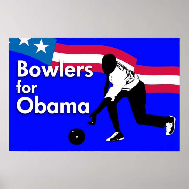 Bowlers for Obama Poster (Front)