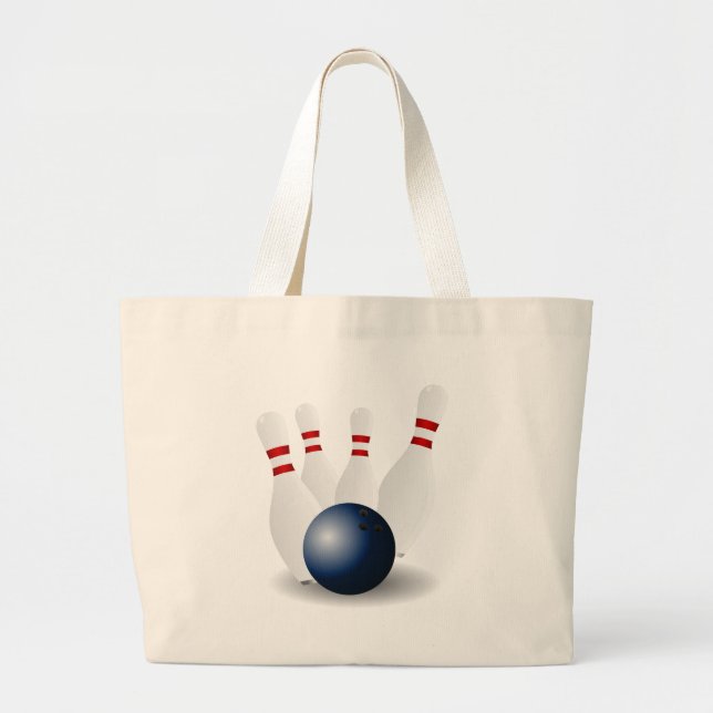 bowling-155946 bowling skittles ninepins tenpins p large tote bag (Front)