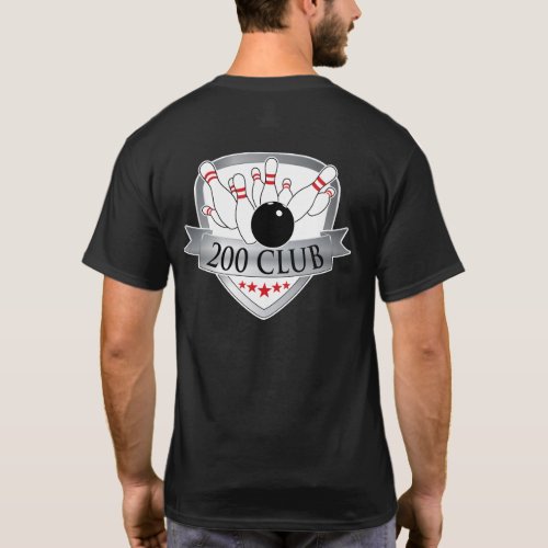 Bowling 200 Club  200 Game _ Logo  Graphic T_Shirt