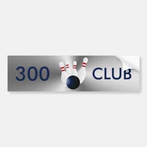 Bowling 300 Club Bumper Sticker