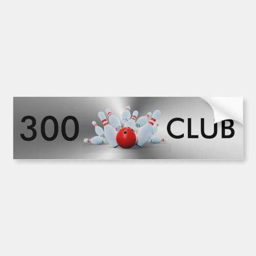 Bowling 300 Club Bumper Sticker