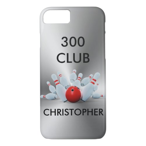 Bowling 300 Club Personalized iPhone 87 Case