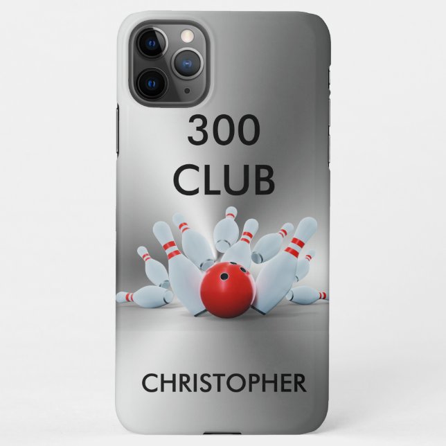 Bowling 300 Club Personalized iPhone Case (Back)