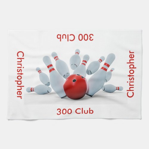 Bowling 300 Club Personalized Kitchen Towel