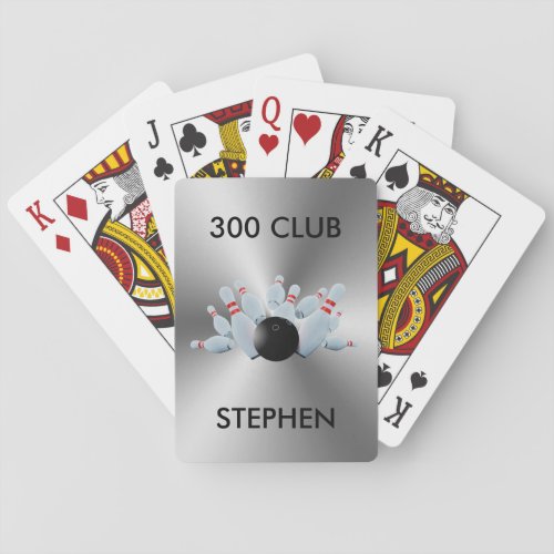 Bowling 300 Club Personalized Playing Cards