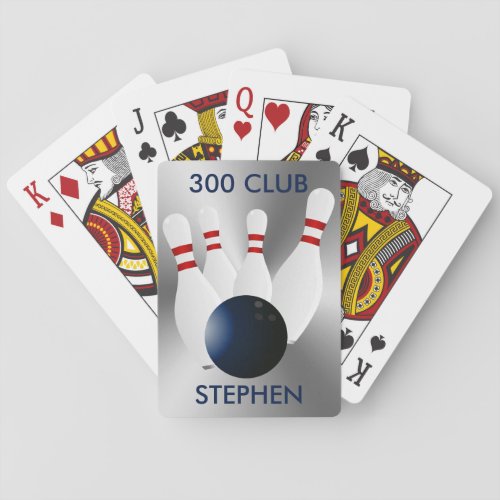 Bowling 300 Club Personalized Poker Cards