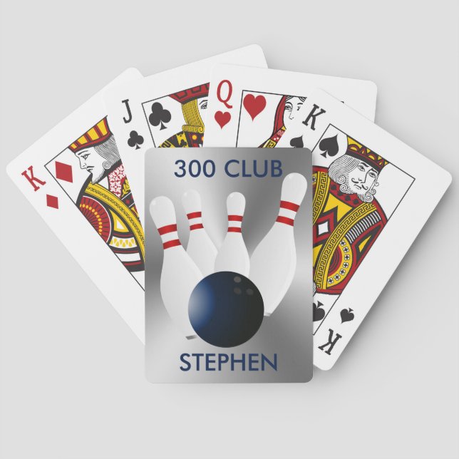 Bowling 300 Club Personalized Poker Cards (Back)
