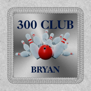 Bowling 300 Club Silver Finish Patch