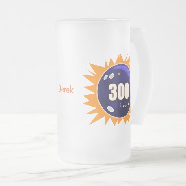 Bowling 300 Game Frosted Mug (Front Right)