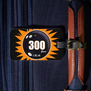 Bowling 300 Game Orange & Black, Ball Bag, Luggage Tag