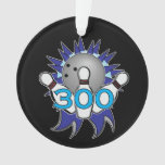 Bowling 300 Score Name and Team Ornament