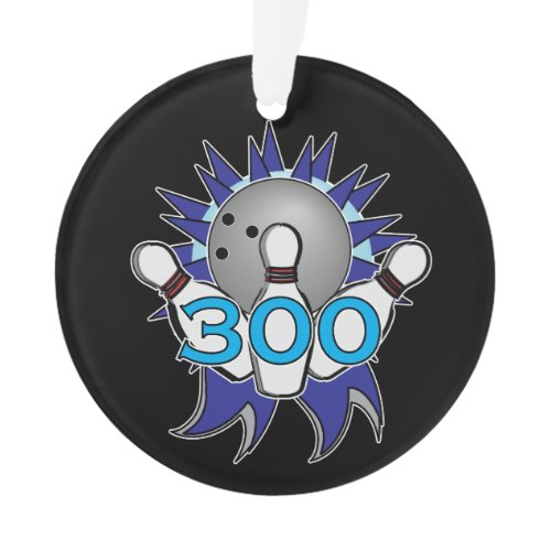 Bowling 300 Score Name and Team Ornament