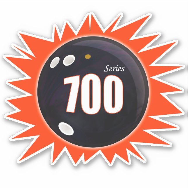 Bowling 700 Series, Bowling Ball with Red, Vinyl Sticker (Front)