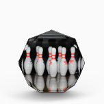 Bowling Acrylic Award<br><div class="desc">An award featuring a photo of bowling pins. Can be customized with text at check out.</div>