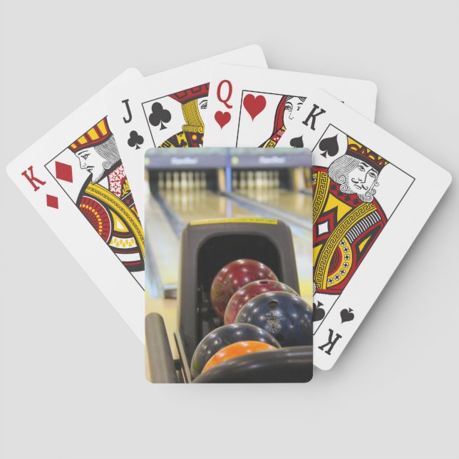 Bowling Alley and bowling balls Poker Cards (Back)