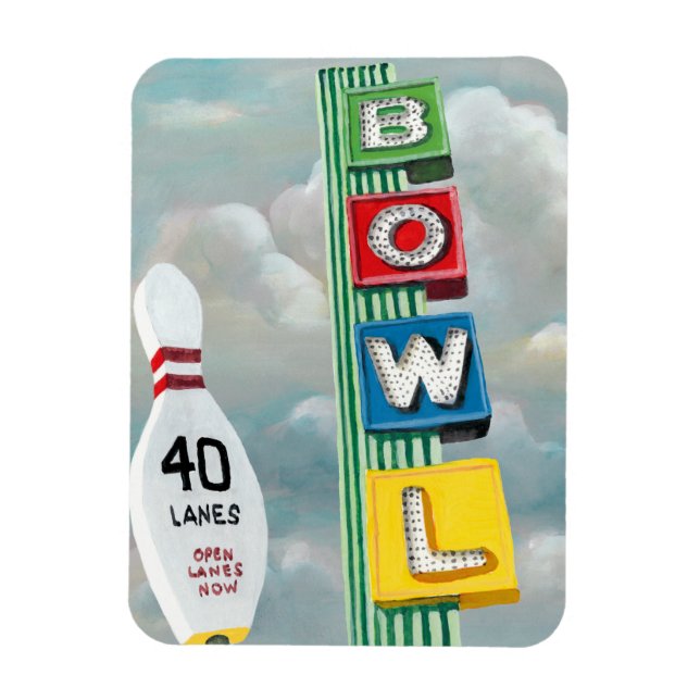 Bowling Alley Artwork Magnet (Vertical)