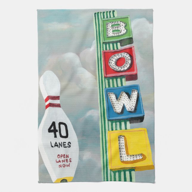 Bowling Alley Artwork Towel (Vertical)