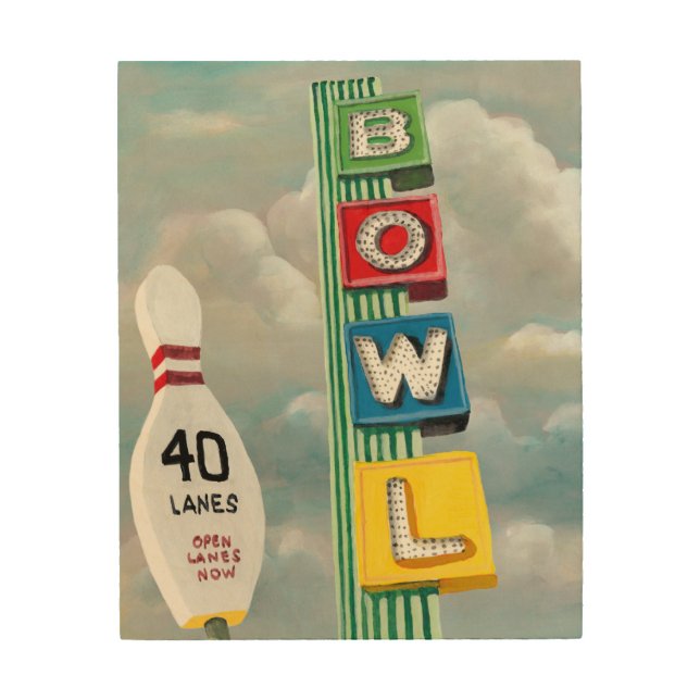 Bowling Alley Artwork Wood Wall Decor (Front)