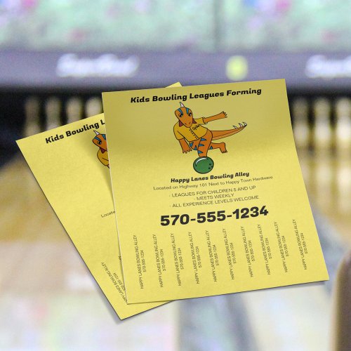 Bowling Alley Kids Bowling Leagues Instructors Flyer