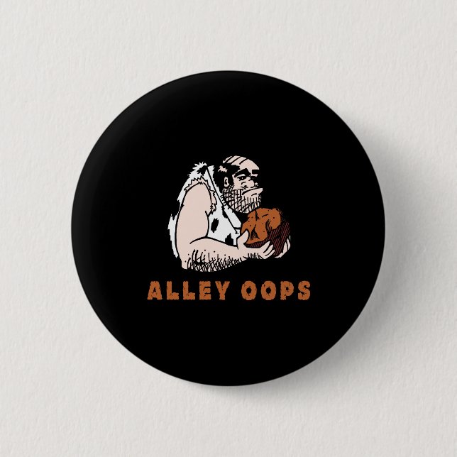 Bowling Alley Oops Caveman  Button (Front)