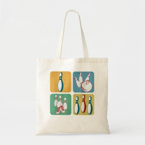 Bowling Alley Pin Team Player Roll a Ball Funny Re Tote Bag