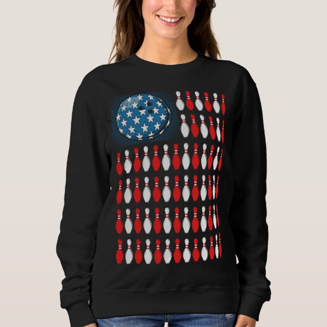 Bowling America Flag  Bowling Players &  Costume Sweatshirt (Front)