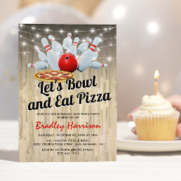 Bowling and Pizza Birthday Party Invitation